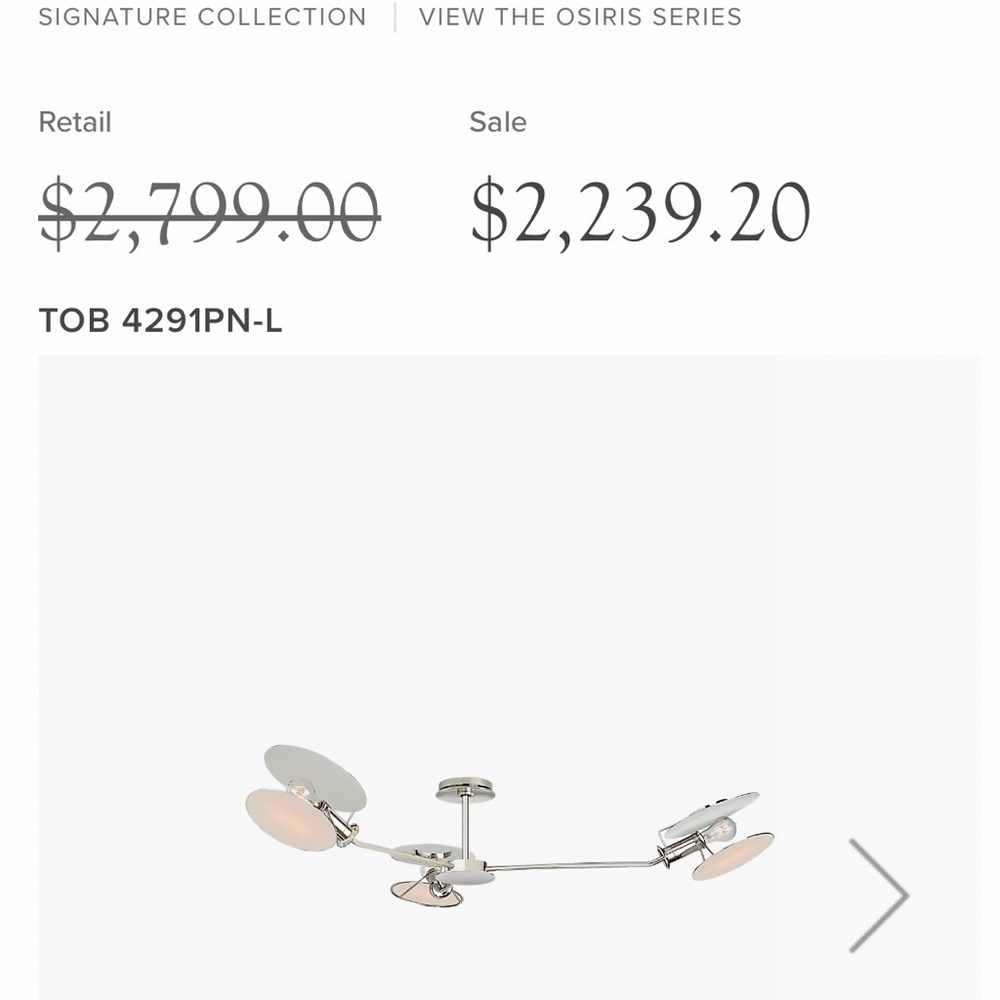 Osiris Brushed Nickel/Chrome Multi-Arm Ceiling Light
